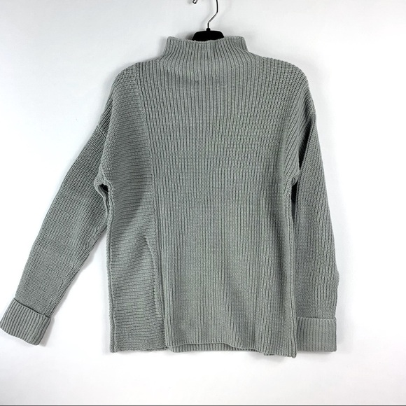 Caslon Grey Heather Mock Neck Ribbed Pullover Long Sleeve Sweater - Picture 3 of 7